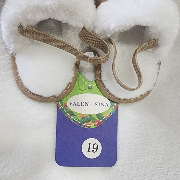 👶Girls Valen Sina Slippers Size infant 3 Brown and White👼 - Picture 2 of 4